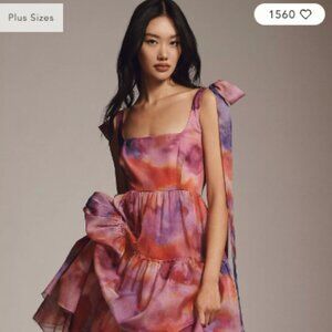 BHLDN Isabella Tiered Square-Neck A-Line Midi Dress